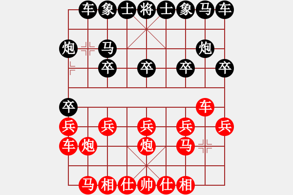 象棋棋譜圖片：三步虎對五八炮高車保炮（雙車錯殺法） - 步數(shù)：10 