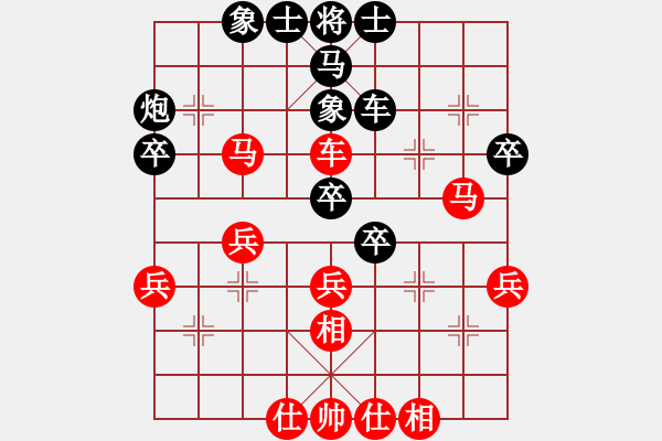 象棋棋譜圖片：中炮過(guò)河車(chē)互進(jìn)七兵對(duì)屏風(fēng)馬左馬盤(pán)河 紅七路馬對(duì)黑橫車(chē) (黑車(chē)9進(jìn)1）催命判官(9弦)-勝-孤獨(dú)弈求敗 - 步數(shù)：40 