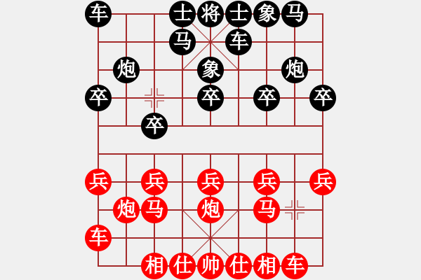 象棋棋譜圖片：起馬轉(zhuǎn)中炮對(duì)右飛象之黑拐角馬（旋風(fēng)V7.0先勝巫師業(yè)余級(jí)） - 步數(shù)：10 