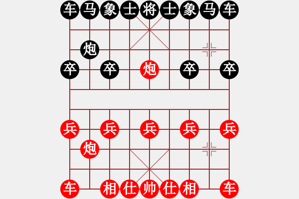 象棋棋譜圖片：雙馬兌一炮黑方棄空頭 - 步數(shù)：0 