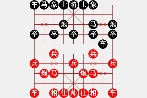 象棋棋譜圖片：葬心紅勝逍遙六大爺【兩頭蛇對(duì)進(jìn)右馬】 - 步數(shù)：10 