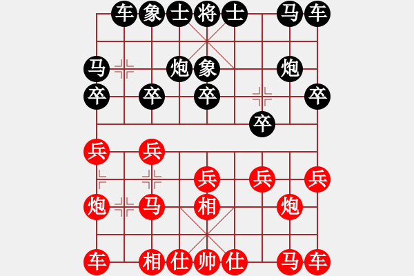 象棋棋谱图片：张申宏     先和 谢岿       - 步数：10 