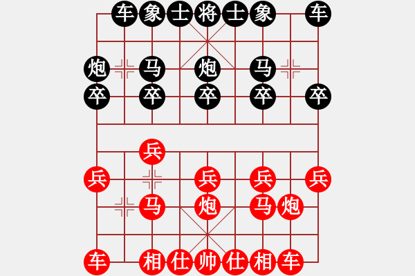 象棋棋譜圖片：肖革聯(lián)     先和 張強(qiáng)       - 步數(shù)：10 