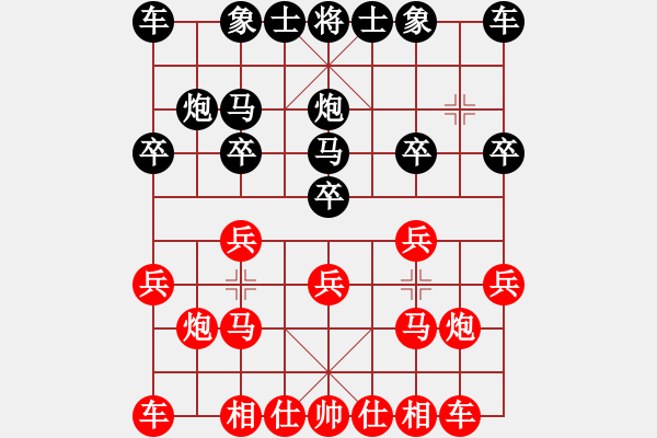 象棋棋譜圖片：負分太后 魚[紅] -VS- 松林印務[黑](5) - 步數(shù)：10 