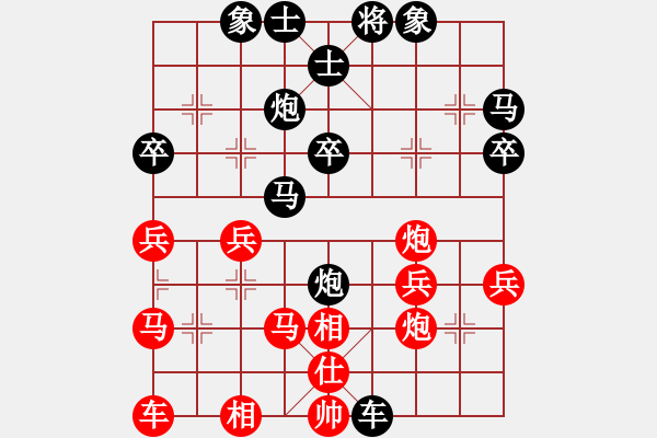 象棋棋譜圖片：JJ象棋上的對局[一] - 步數(shù)：36 