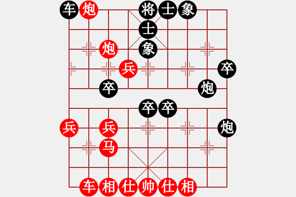 象棋棋譜圖片：殺反宮馬?。?！實質(zhì)是起馬的轉(zhuǎn)局?。『谌绱蚣t可車9進1后馬3退5??！陽剛姿態(tài)進的幾步兵非常有用 - 步數(shù)：41 