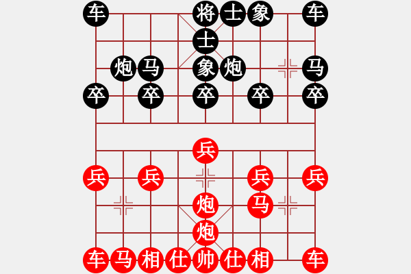 象棋棋谱图片：千骑拥高衙[红] -VS- 醉棋渡河[黑] - 步数：10 