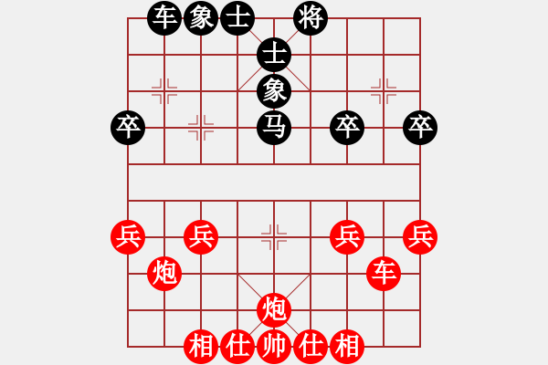 象棋棋譜圖片：順炮橫車對緩開車（黑53炮型）之一 - 步數：40 