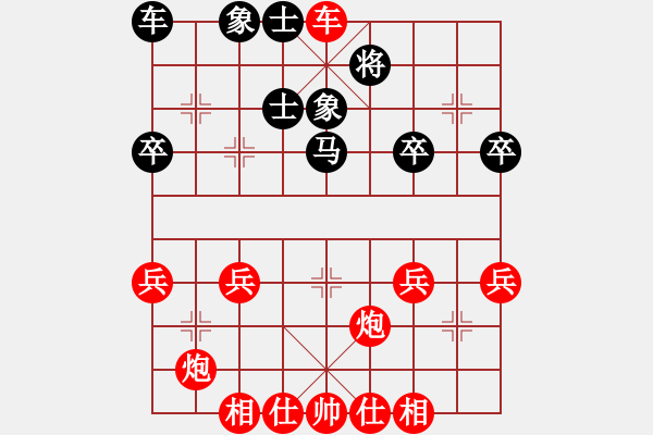 象棋棋譜圖片：順炮橫車對緩開車（黑53炮型）之一 - 步數：47 