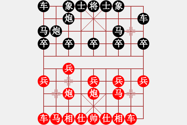 象棋棋谱图片：咸阳棋侠VS龟背炮(2010-8-25) - 步数：10 