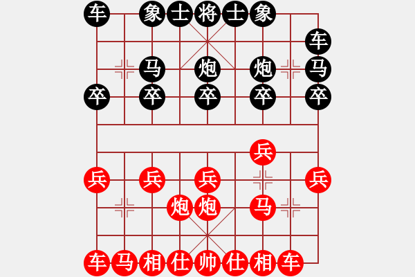 象棋棋譜圖片：▄︻┻═┳ 一[403149538] -VS- 野狼[1066458468] - 步數(shù)：10 