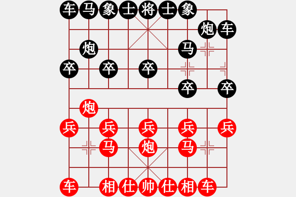 象棋棋譜圖片：中炮對龜背炮（紅勝） - 步數(shù)：10 