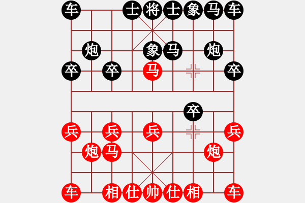 象棋棋譜圖片：2021.10.23.1初級(jí)場(chǎng)先勝仙人指路對(duì)左拐角馬 - 步數(shù)：10 