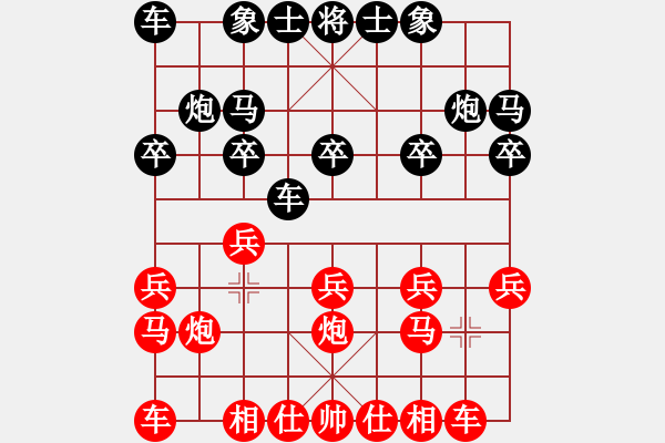 象棋棋谱图片：女子组 3-4 江苏 赖坤琳 红先和 江苏 张继垠 - 步数：10 