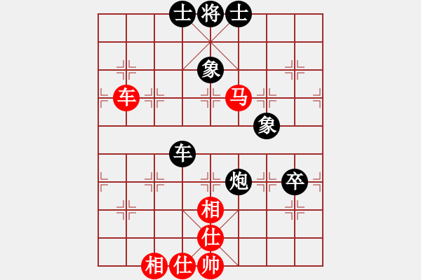 象棋棋譜圖片：中炮不進(jìn)兵過(guò)河車對(duì)屏風(fēng)馬黑補(bǔ)士象（和棋） - 步數(shù)：100 