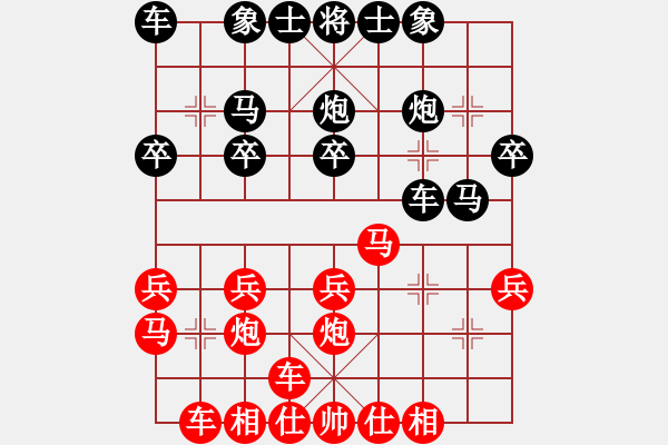 象棋棋譜圖片：浙江省智力運(yùn)動(dòng)管理中心 陳澤楊 和 中國(guó)棋院杭州分院 王銘揚(yáng) - 步數(shù)：20 