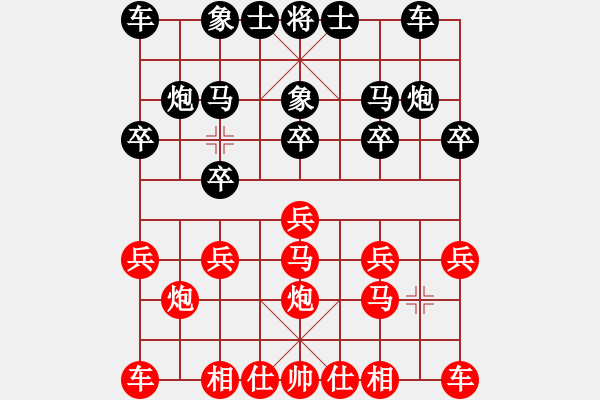 象棋棋譜圖片：旗人[紅] -VS- ★龍口浪子★[黑]（2） - 步數(shù)：10 