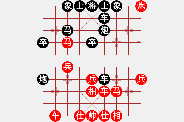 象棋棋譜圖片：夏激揚紅和葬心〖中炮過河車互進(jìn)七兵對屏風(fēng)馬左馬盤河 紅七路馬〗｛注｝ - 步數(shù)：40 