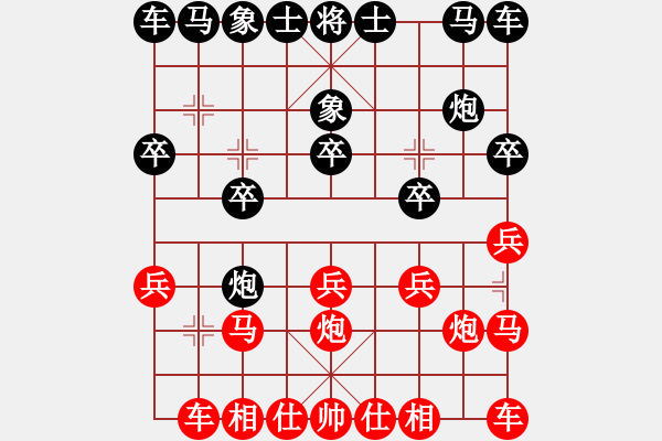 象棋棋譜圖片：1071局 A08- 邊兵局-小蟲(chóng)引擎23層先勝業(yè)1-3 - 步數(shù)：10 