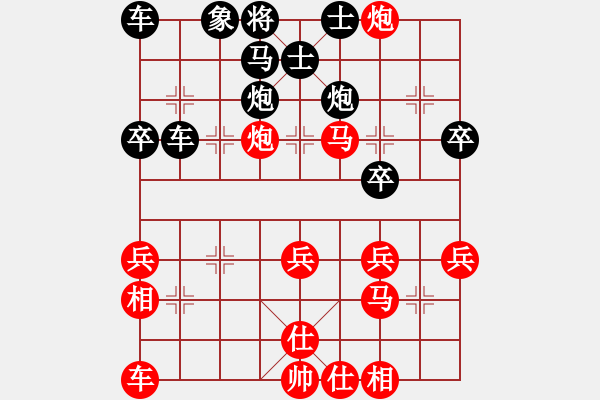 象棋棋譜圖片：開(kāi)局飛刀: 順炮橫車(chē)對(duì)直車(chē)  - 步數(shù)：37 