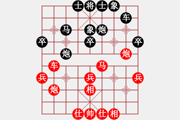 象棋棋譜圖片：中炮過(guò)河車(chē)七路馬對(duì)屏風(fēng)馬兩頭蛇   紅馬三進(jìn)四  （黑炮8平6）  棋子子(1段)-負(fù)-一只金手鐲( - 步數(shù)：40 