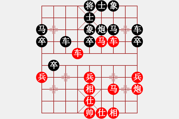 象棋棋譜圖片：第02輪 第15臺 萊蕪市代表隊沙紅軍 先和 青島市代表隊薛學(xué)禮 - 步數(shù)：40 