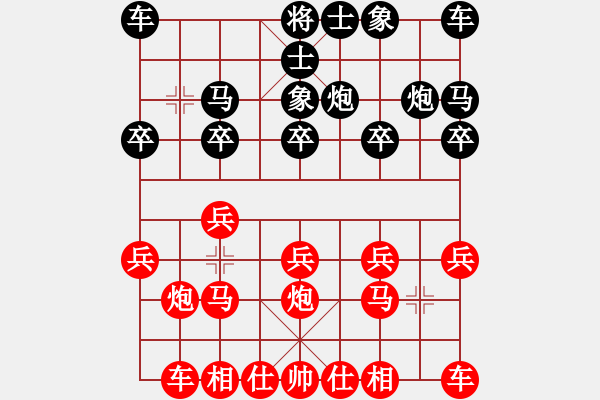 象棋棋譜圖片：仙人指路對(duì)過(guò)宮炮 （紅進(jìn)馬 ）   三打一(9段)-勝-佛祖微笑(6段) - 步數(shù)：10 