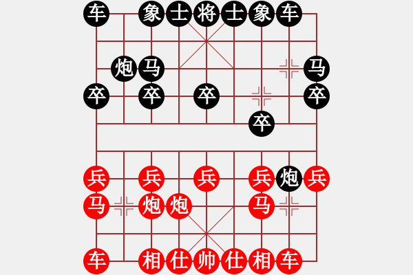 象棋棋譜圖片：過宮炮對(duì)黑7路卒左邊馬（基本格式） - 步數(shù)：10 