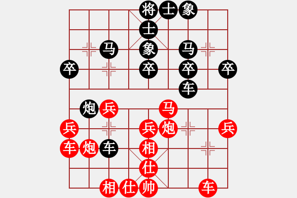 象棋棋譜圖片：銅梁 嚴(yán)勇 負(fù) 巴南 許文章 - 步數(shù)：30 