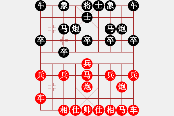 象棋棋譜圖片：橫才俊儒[紅] -VS- 紅心果[黑] - 步數(shù)：10 