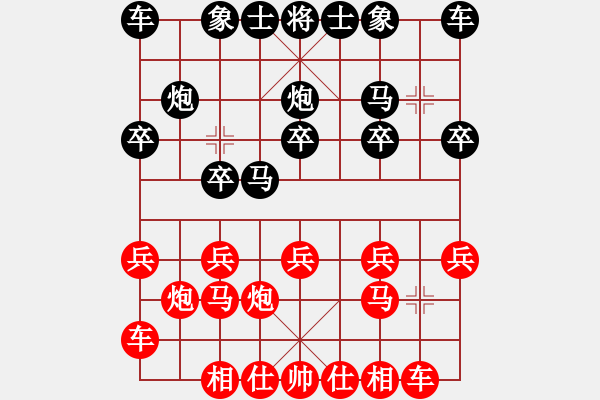 象棋棋谱图片：陈烨 红先和 时凤兰 - 步数：10 