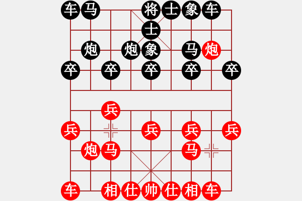 象棋棋譜圖片：★龍口浪子★[紅] -VS- 火[黑](1) - 步數(shù)：10 