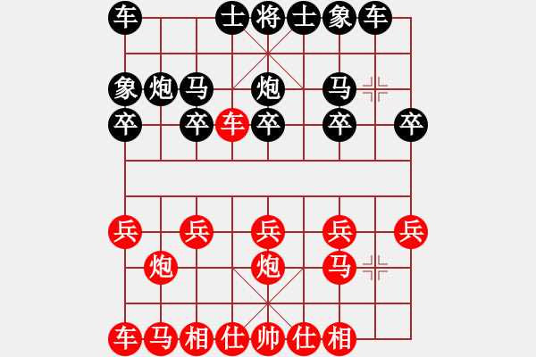 象棋棋譜圖片：后手順炮紅出橫車(chē) - 步數(shù)：10 