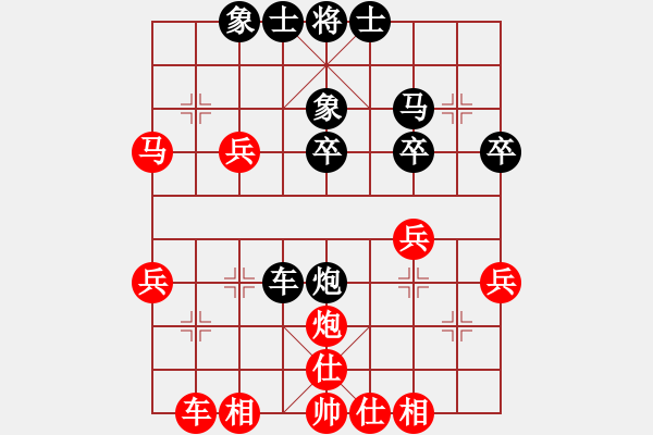 象棋棋譜圖片：馬倒成功(2段)-和-千錘萬煉(4段) - 步數(shù)：40 