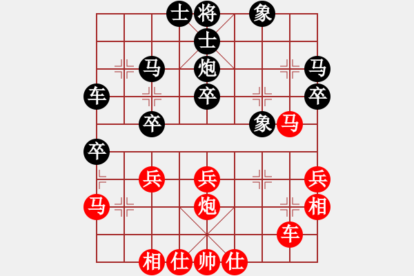 象棋棋譜圖片：棋海無涯VS軒軒【第七局：五七炮互進(jìn)三兵對(duì)屏風(fēng)馬邊卒右馬外盤河 紅左橫車對(duì)黑飛右象】 - 步數(shù)：40 