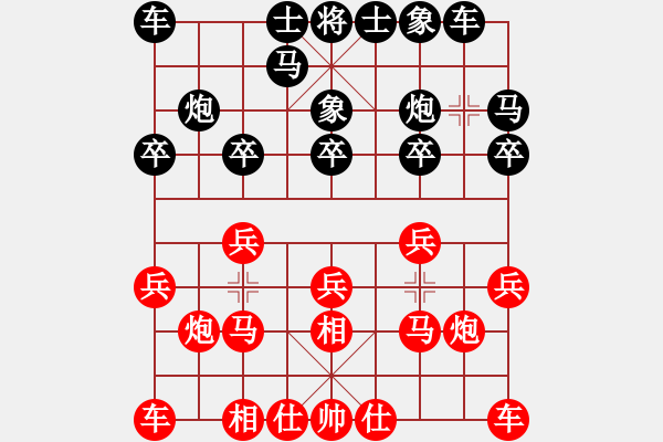 象棋棋譜圖片：1402局 E01- 仙人指路對飛象-天天Ai1-2(先負)小蟲引擎23層 - 步數(shù)：10 