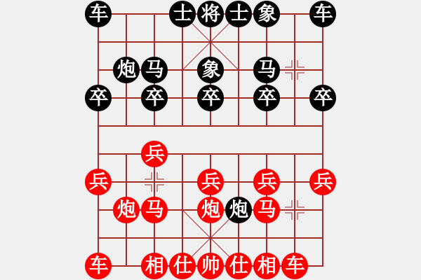 象棋棋譜圖片：歡歡喜喜111紅負(fù)葬心【中炮對(duì)反宮馬】 - 步數(shù)：10 