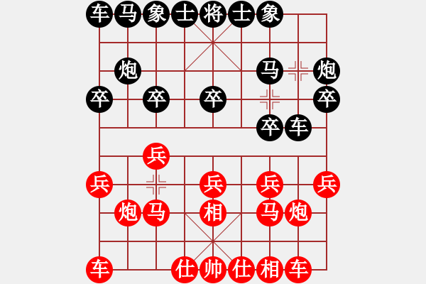 象棋棋譜圖片：6720局 E00-仙人指路-天天AI選手FALSE 紅先和 小蟲引擎23層 - 步數(shù)：10 