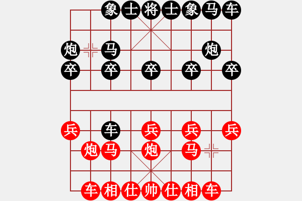 象棋棋譜圖片：中炮對(duì)右三步虎（紅勝） - 步數(shù)：10 