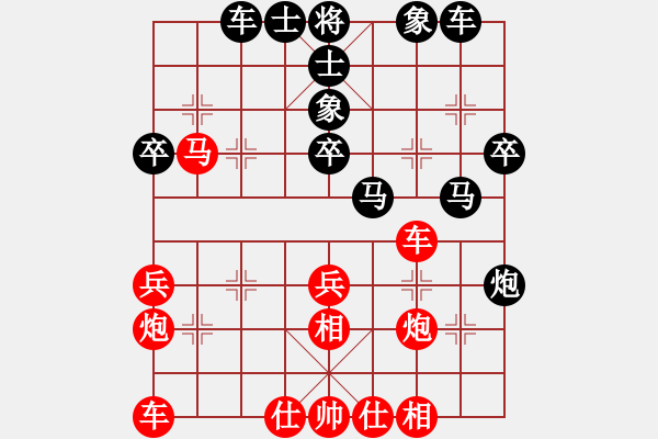 象棋棋譜圖片：中炮巡河車對屏風(fēng)馬（QQ業(yè)五升業(yè)六評測對局）我先勝 - 步數(shù)：40 