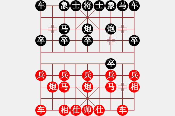 象棋棋譜圖片：伍霞       先和 郭瑞霞     - 步數(shù)：10 