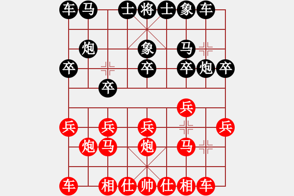 象棋棋譜圖片：中跑對疊炮 xxx 和 nzbdwm - 步數(shù)：10 