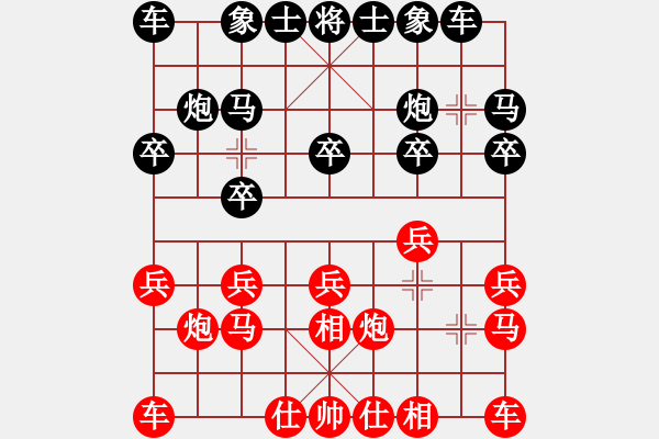 象棋棋譜圖片：九州會(huì)友紅和葬心〖起馬互進(jìn)七兵局〗 - 步數(shù)：10 