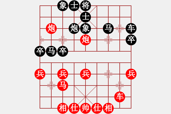 象棋棋譜圖片：【五八炮對(duì)左三步虎】黑右直車(chē)對(duì)紅左直車(chē) - 步數(shù)：40 