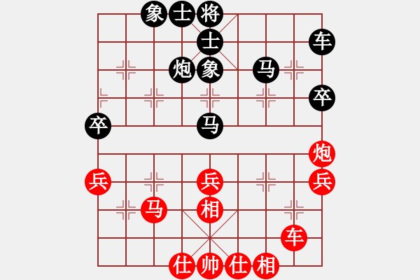 象棋棋譜圖片：【五八炮對(duì)左三步虎】黑右直車(chē)對(duì)紅左直車(chē) - 步數(shù)：50 