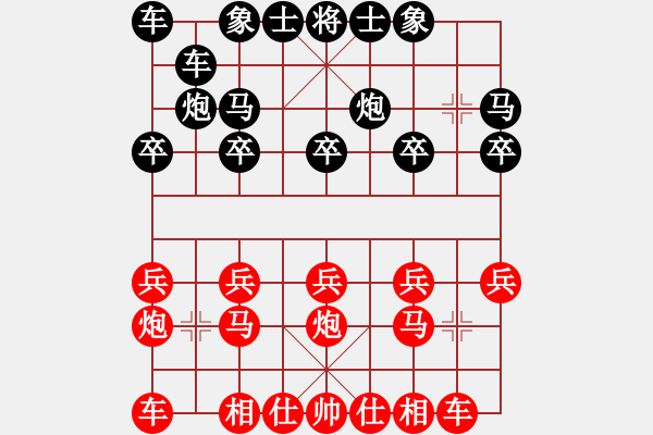 象棋棋譜圖片：中炮 - 步數(shù)：10 