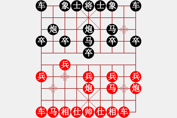 象棋棋譜圖片：2021.3.28.13銀子場(chǎng)先勝仙人指路對(duì)左中炮紅三步虎 - 步數(shù)：10 