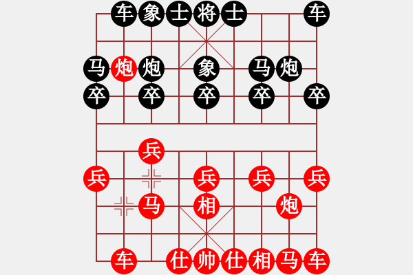 象棋棋譜圖片：淺藍(lán)色的夢(mèng)紅勝葬心〖仙人指路飛相對(duì)卒底炮〗 - 步數(shù)：10 