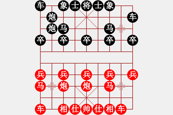 象棋棋譜圖片：龜背炮應(yīng)五七炮（黑勝) - 步數(shù)：10 