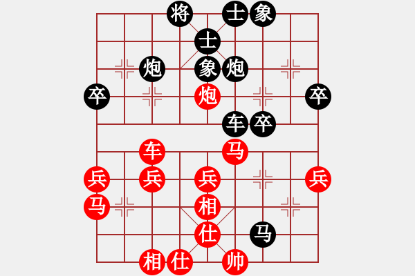 象棋棋譜圖片：軍營毛驢車測評(píng)：元芳先負(fù)軍營毛驢車 中炮巡河車對屏風(fēng)馬進(jìn)7卒 - 步數(shù)：40 